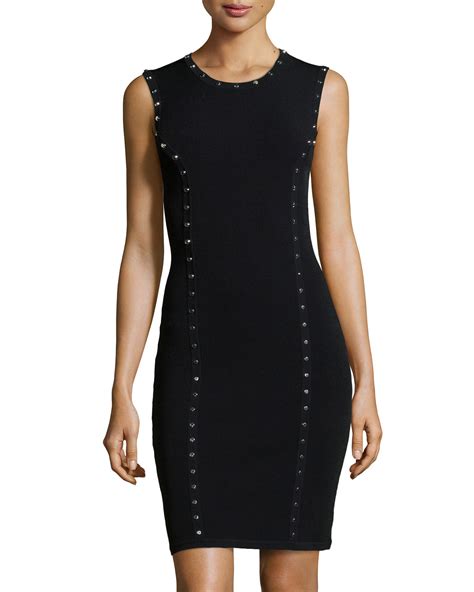 michael kors sleeveless studded dress|michael kors perette knit dress.